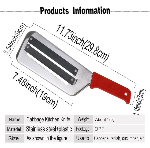 Alt view image 2 of 7 - Cabbage Kitchen Knife Slicer Chopper Shredder Sauerkraut Cutter Coleslaw Grater (Red-A)