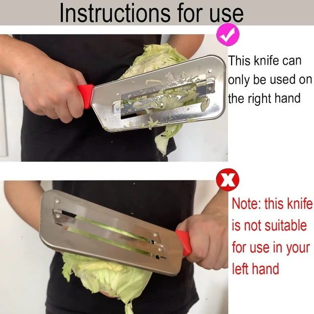 Alt view image 3 of 7 - Cabbage Kitchen Knife Slicer Chopper Shredder Sauerkraut Cutter Coleslaw Grater (Red-A)