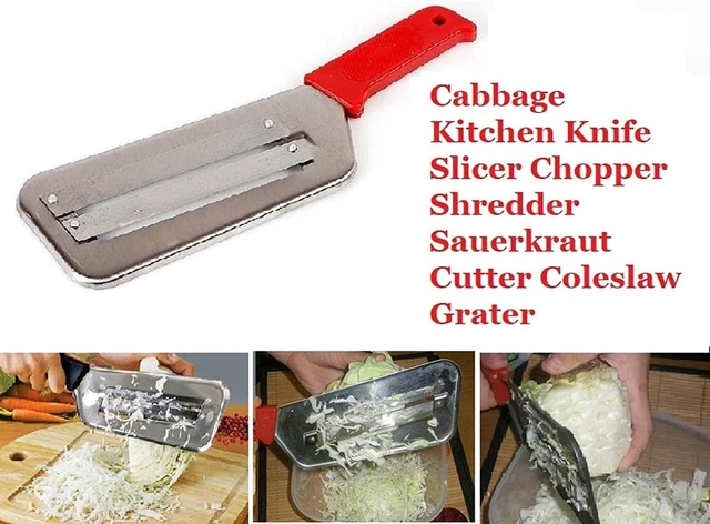 Alt view image 4 of 7 - Cabbage Kitchen Knife Slicer Chopper Shredder Sauerkraut Cutter Coleslaw Grater (Red-A)
