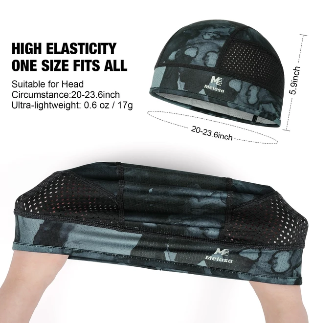 Alt view image 6 of 6 - Cooling Skull Cap Breathable Sweat-Wicking Under Helmet | Lightweight, Quick-Dry, Snug Fit, No Slipping for Men Women Cycling, Outdoor Work Hard Hat Liner, Motorcycling, Sports