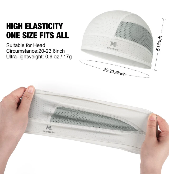 Alt view image 6 of 6 - Cooling Skull Cap Breathable Sweat-Wicking Under Helmet White | Lightweight, Quick-Dry, Snug Fit, No Slipping for Men Women Cycling, Outdoor Work Hard Hat Liner, Motorcycling, Sports