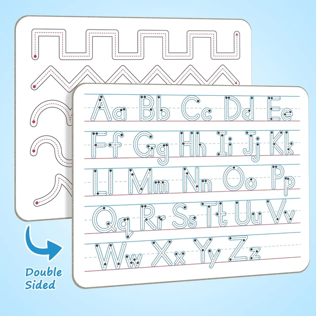 Alt view image 2 of 6 - Handwriting Practice Dry Erase Board ABC Alphabet Tracing for Kids Ages 3-5 | Small Whiteboard for Pre-K, Toddler, Preschool, Kindergarten Learning Activities and Homeschool Supplies 9" x 12"
