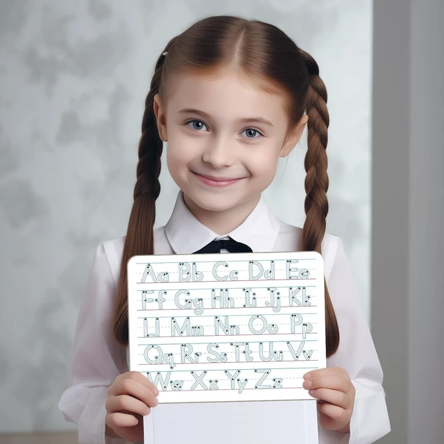 Alt view image 3 of 6 - Handwriting Practice Dry Erase Board ABC Alphabet Tracing for Kids Ages 3-5 | Small Whiteboard for Pre-K, Toddler, Preschool, Kindergarten Learning Activities and Homeschool Supplies 9" x 12"