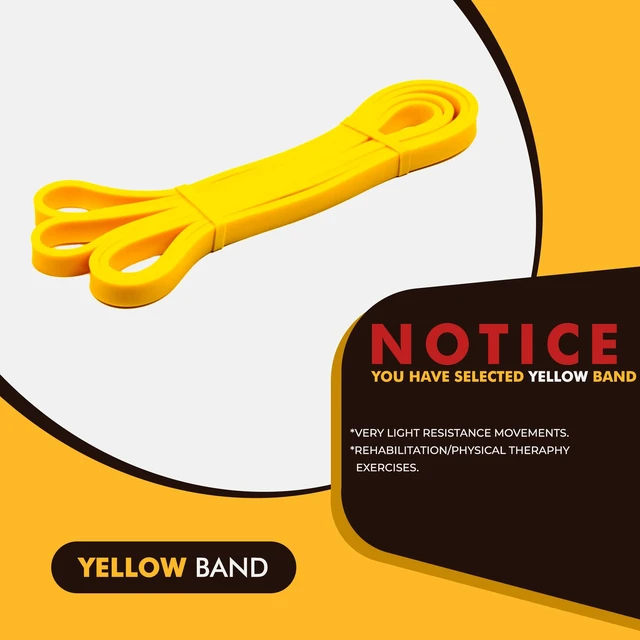Alt view image 2 of 7 - Heavy Duty Resistance Stretch Loop Bands for Powerlifting Workout Exercise and Assisted Pull Ups 1. Yellow