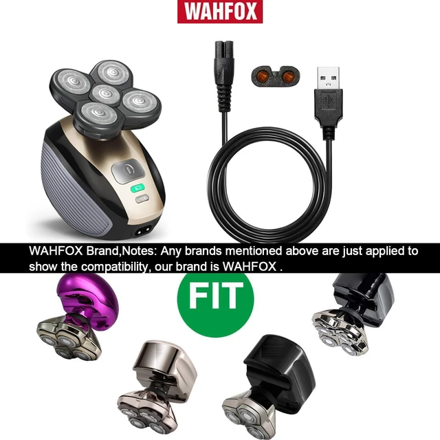 Alt view image 3 of 5 - Universa Head Shaver Charger Cord Compatible with Head Shaver,WAHFOX Charger Cord for Many Brands USB Cable Shaver Electric Shaver Power Cord Replacement (Black)
