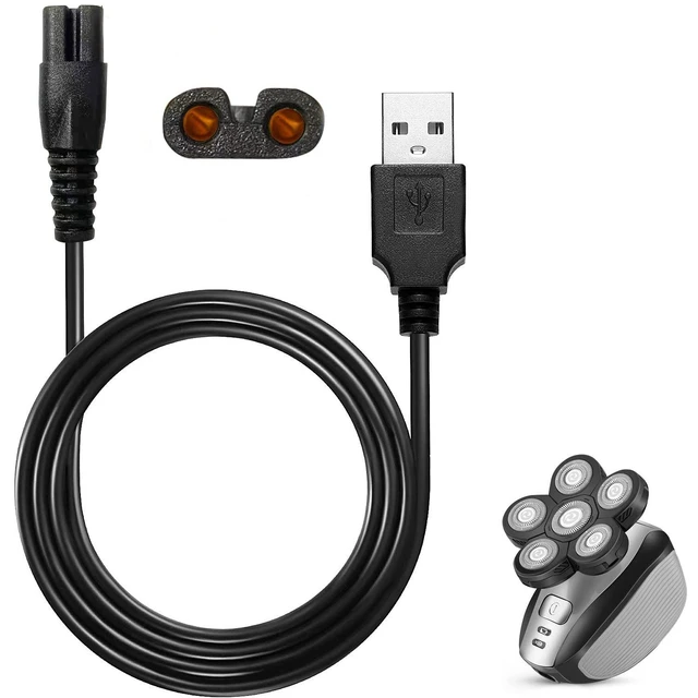 Alt view image 5 of 5 - Universa Head Shaver Charger Cord Compatible with Head Shaver,WAHFOX Charger Cord for Many Brands USB Cable Shaver Electric Shaver Power Cord Replacement (Black)