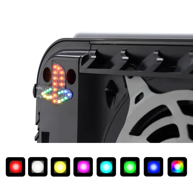 Alt view image 3 of 7 - eXtremeRate 7 Colors 40 Effects RGB Rainbow Logo LED Kit for PS5 Console (2020 CFI-1 Series), Illuminated Lighting Decoration Logo LED Board for PS5 Disc & Digital Edition Console