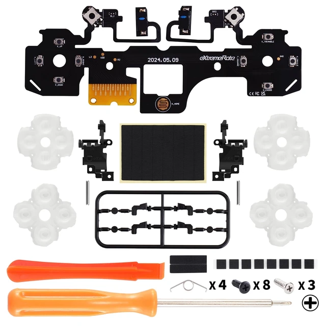 Alt view image 3 of 7 - eXtremeRate Light Version Whole Clicky Kit V2 for PS5 Controller BDM-040 050 060 Shoulder Face Buttons, Micro Switch L2R2 Clicky Hair Trigger Kit Tactile L1R1 Face Buttons Mouse Click for PS5 Control