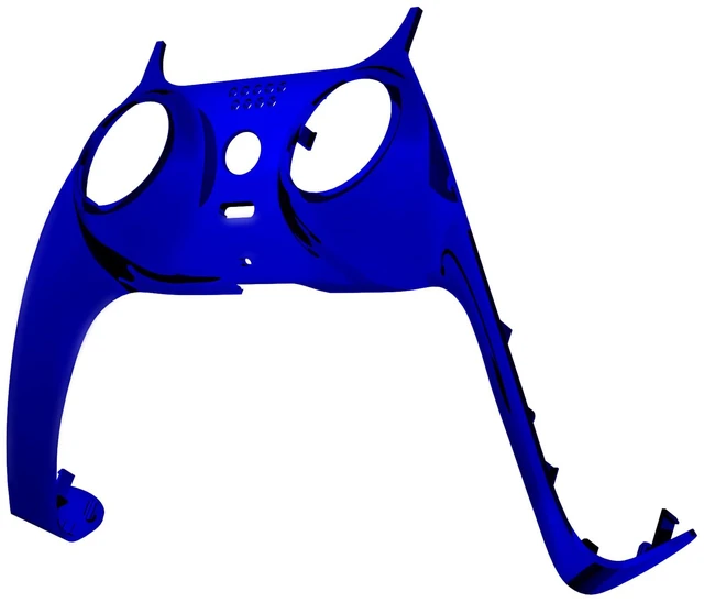 Alt view image 3 of 4 - eXtremeRate Chrome Blue Glossy Decorative Trim Shell Compatible with p s 5 Controller, DIY Replacement Clip Shell, Custom Plates Cover Compatible with p s 5 Controller with Accent Rings