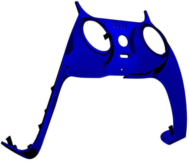 Alt view image 4 of 4 - eXtremeRate Chrome Blue Glossy Decorative Trim Shell Compatible with p s 5 Controller, DIY Replacement Clip Shell, Custom Plates Cover Compatible with p s 5 Controller with Accent Rings