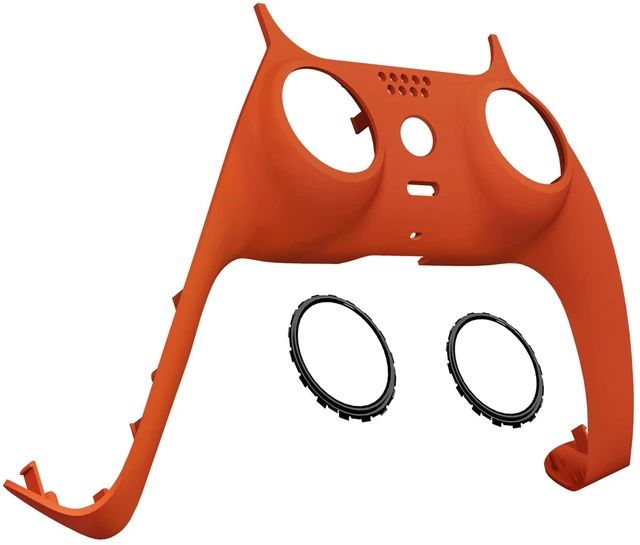 Main image of eXtremeRate Orange Decorative Trim Shell Compatible with PS5 Controller, Soft Touch DIY Replacement Clip Shell, Custom Plates Cover Compatible with PS5 Controller with Accent Rings