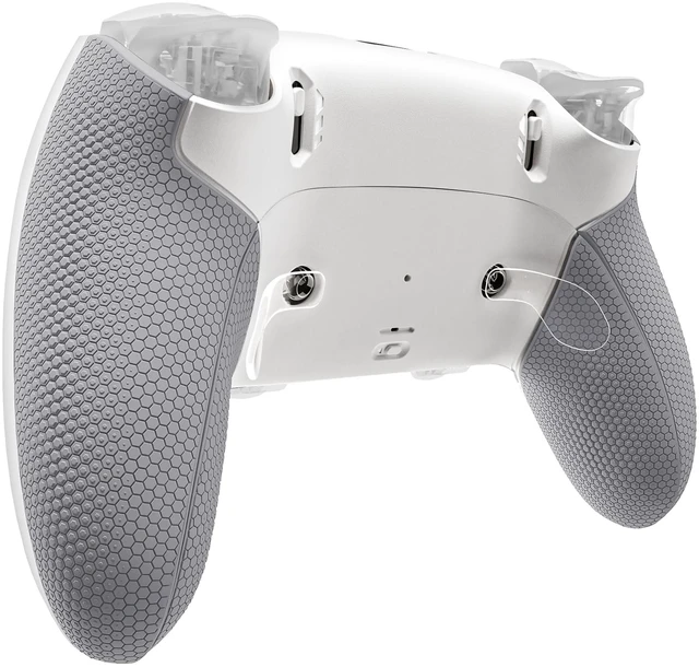 Main image of eXtremeRate Beyond-ARC Bottom Shell Kit Compatible with p s 5 Edge Controller with Rubberized Grip, Replacement Front Back Decorative Trim Shell Plates for p s 5 Edge Controller - White & Gray