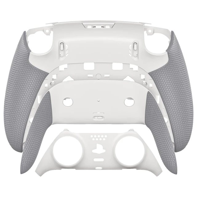 Alt view image 3 of 7 - eXtremeRate Beyond-ARC Bottom Shell Kit Compatible with p s 5 Edge Controller with Rubberized Grip, Replacement Front Back Decorative Trim Shell Plates for p s 5 Edge Controller - White & Gray