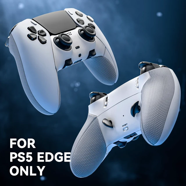 Alt view image 4 of 7 - eXtremeRate Beyond-ARC Bottom Shell Kit Compatible with p s 5 Edge Controller with Rubberized Grip, Replacement Front Back Decorative Trim Shell Plates for p s 5 Edge Controller - White & Gray