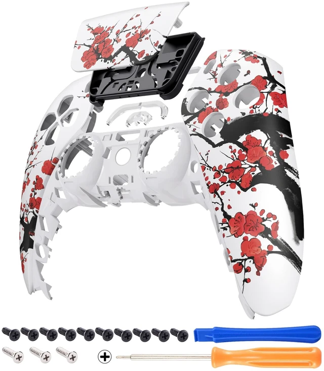 Main image of eXtremeRate Winter Blossom Front Housing Shell with Touchpad Compatible with p s 5 Controller BDM-010 020 030 040 050, DIY Replacement Shell Custom Touch Pad Cover Compatible with p s 5 Controller