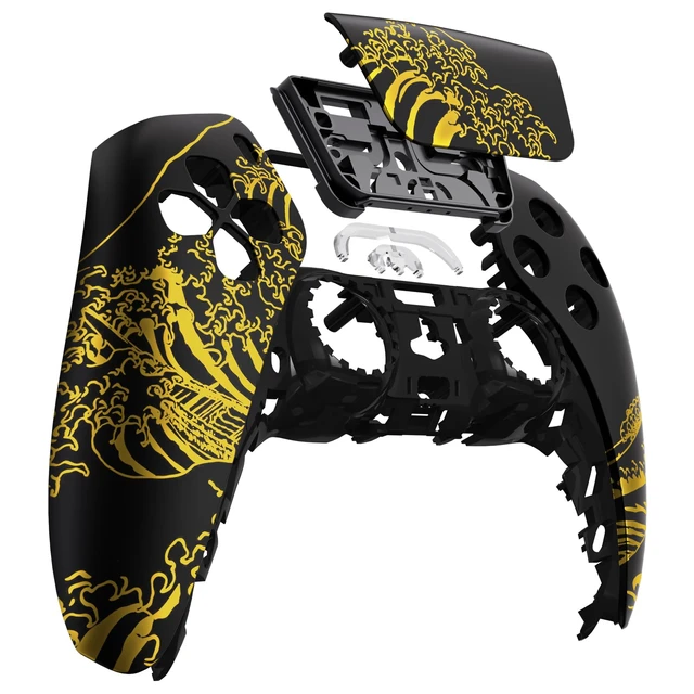 Alt view image 4 of 4 - eXtremeRate Front Housing Shell with Touchpad Compatible with p s 5 Controller BDM-010 020 030 040 050 060, Replacement Shell Cover for p s 5 Controller - The Great Golden Wave Off Kanagawa - Black
