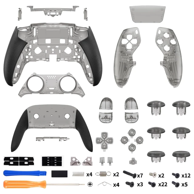 Alt view image 2 of 7 - eXtremeRate Beyond-ARC Full Set Shell Buttons Compatible with p s 5 Edge Controller, Non-Slip Rubberized Grip Back Plate, Faceplate, Decorative Clip Shell, 6-in-1 Swappable Thumbsticks