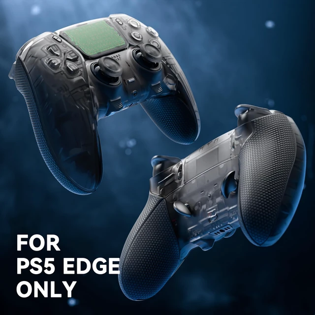 Alt view image 5 of 7 - eXtremeRate Beyond-ARC Full Set Shell Buttons Compatible with p s 5 Edge Controller, Non-Slip Rubberized Grip Back Plate, Faceplate, Decorative Clip Shell, 6-in-1 Swappable Thumbsticks