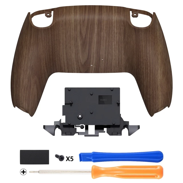 Alt view image 3 of 5 - eXtremeRate Custom Grip Back Plate Bottom Shell Compatible with p s 5 Controller, Replacement Back Shell Cover Compatible with p s 5 Controller - Wood Grain