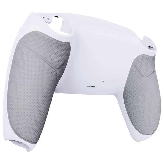 Alt view image 3 of 5 - eXtremeRate White & Gray Performance Rubberized Grip Custom Back Plate Bottom Shell Compatible with ps5 Controller, Replacement Back Shell Cover Compatible with ps5 Controller