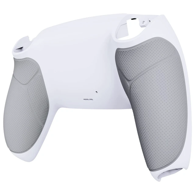 Alt view image 4 of 5 - eXtremeRate White & Gray Performance Rubberized Grip Custom Back Plate Bottom Shell Compatible with ps5 Controller, Replacement Back Shell Cover Compatible with ps5 Controller