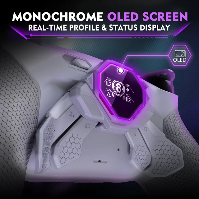 Alt view image 6 of 7 - eXtremeRate SPARK Back Paddles Kit for PS5 Controller BDM-030 040 050 060,OLED Display + Clicky Trigger Stops + Rubberized Grips Remappable 4 Back Buttons Set for PS5 Controller - Gray & New Hope Gray