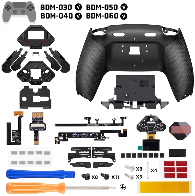 Alt view image 3 of 7 - eXtremeRate SPARK Back Paddles Kit for PS5 Controller BDM-030 040 050 060, OLED Display + Clicky Trigger Stops + Ergonomic Rubberized Grips Remappable 4 Back Buttons Set for PS5 Controller - Black