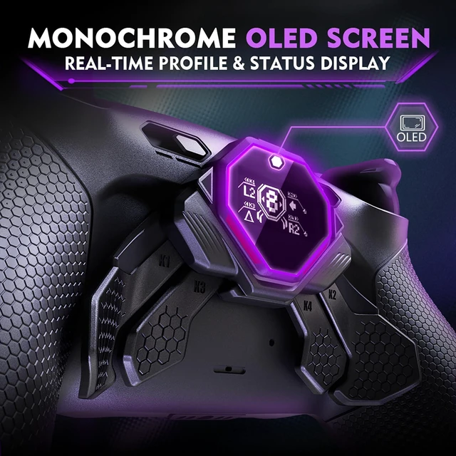 Alt view image 6 of 7 - eXtremeRate SPARK Back Paddles Kit for PS5 Controller BDM-030 040 050 060, OLED Display + Clicky Trigger Stops + Ergonomic Rubberized Grips Remappable 4 Back Buttons Set for PS5 Controller - Black