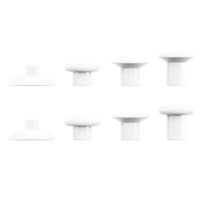 Alt view image 6 of 7 - eXtremeRate ThumbsGear Interchangeable Ergonomic Thumbstick for PS5 Controller, for PS4 All Model Controller - 3 Height Domed and Concave Grips Adjustable Joystick - White