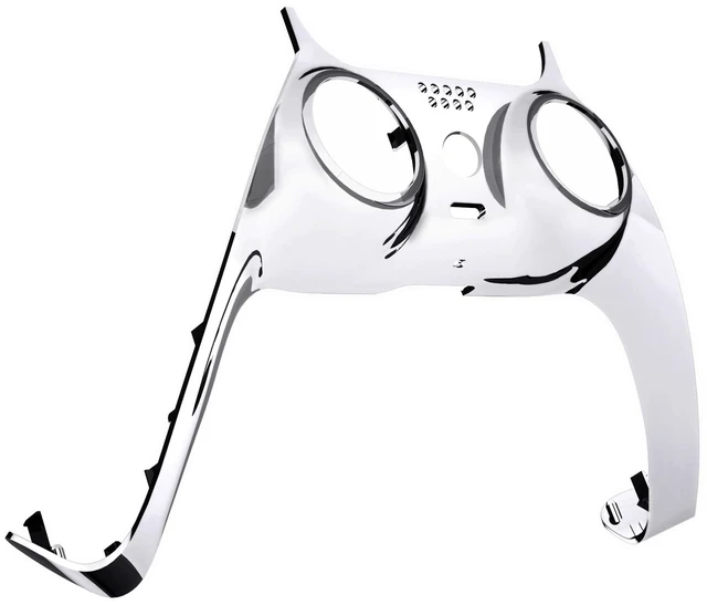 Main image of eXtremeRate Chrome Silver Glossy Decorative Trim Shell Compatible with p s 5 Controller, DIY Replacement Clip Shell, Custom Plates Cover Compatible with p s 5 Controller with Accent Rings