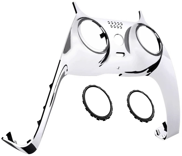 Alt view image 3 of 4 - eXtremeRate Chrome Silver Glossy Decorative Trim Shell Compatible with p s 5 Controller, DIY Replacement Clip Shell, Custom Plates Cover Compatible with p s 5 Controller with Accent Rings