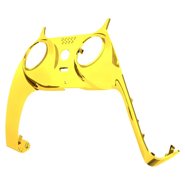 Alt view image 3 of 4 - eXtremeRate Chrome Gold Glossy Decorative Trim Shell Compatible with p s 5 Controller, DIY Replacement Clip Shell, Custom Plates Cover Compatible with p s 5 Controller with Accent Rings