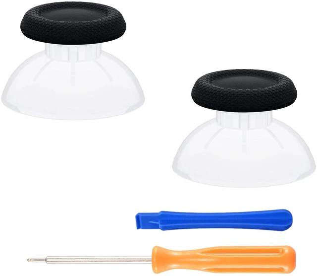 Main image of eXtremeRate Black Clear Replacement Thumbsticks for PS5 Controller, Custom Dual Color Analog Stick Joystick for PS4 Controller Universal