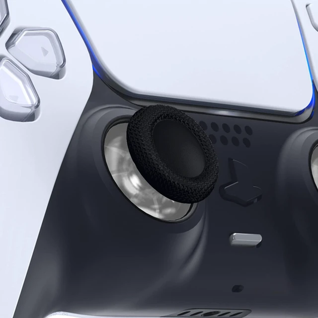 Alt view image 2 of 5 - eXtremeRate Black Clear Replacement Thumbsticks for PS5 Controller, Custom Dual Color Analog Stick Joystick for PS4 Controller Universal