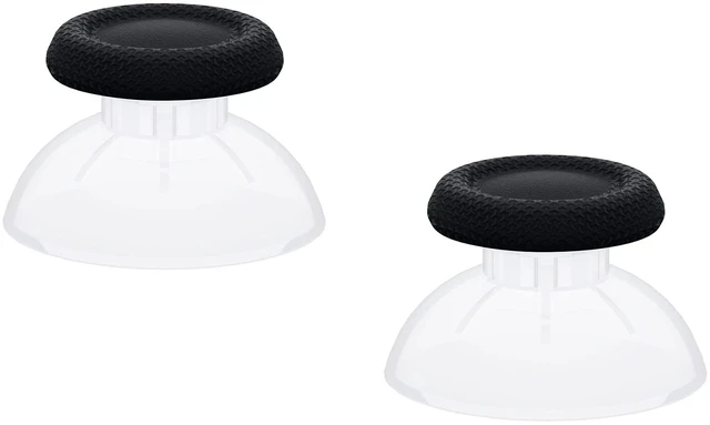 Alt view image 4 of 5 - eXtremeRate Black Clear Replacement Thumbsticks for PS5 Controller, Custom Dual Color Analog Stick Joystick for PS4 Controller Universal