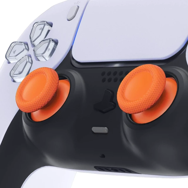 Alt view image 3 of 5 - eXtremeRate Orange Replacement Thumbsticks for PS5 Controller, Custom Analog Stick Joystick for PS4 Controller Universal