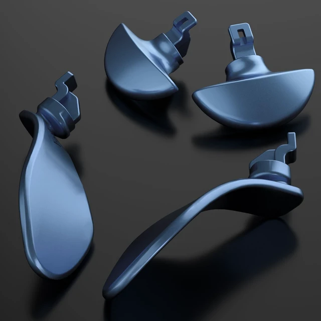 Alt view image 3 of 7 - eXtremeRate Back Paddles for PS5 Edge Controller, Metallic Neptune Blue Replacement Interchangeable 4PCS Metal Back Buttons for PS5 Edge Controller - Controller NOT Included