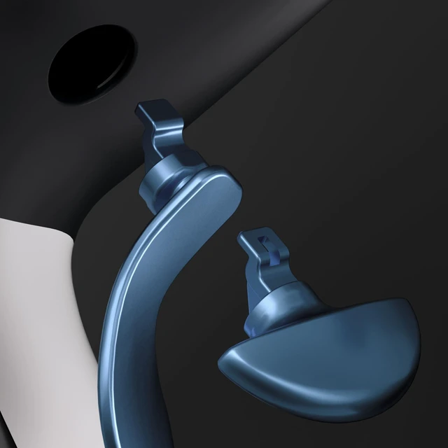Alt view image 4 of 7 - eXtremeRate Back Paddles for PS5 Edge Controller, Metallic Neptune Blue Replacement Interchangeable 4PCS Metal Back Buttons for PS5 Edge Controller - Controller NOT Included