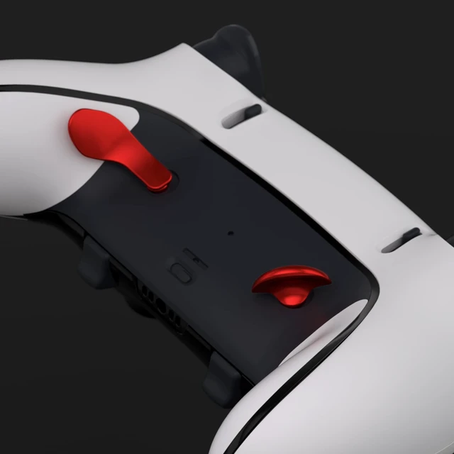 Alt view image 5 of 7 - eXtremeRate Back Paddles for PS5 Edge Controller, Metallic Scarlet Red Replacement Interchangeable 4PCS Metal Back Buttons for PS5 Edge Controller - Controller NOT Included