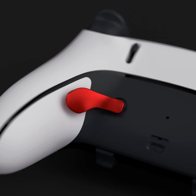 Alt view image 6 of 7 - eXtremeRate Back Paddles for PS5 Edge Controller, Metallic Scarlet Red Replacement Interchangeable 4PCS Metal Back Buttons for PS5 Edge Controller - Controller NOT Included