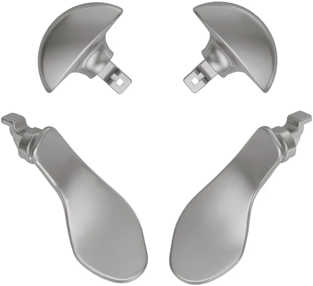 Main image of eXtremeRate Back Paddles for PS5 Edge Controller, Custom 4PCS Metallic Silver Replacement Interchangeable Metal Back Buttons - Without Controller