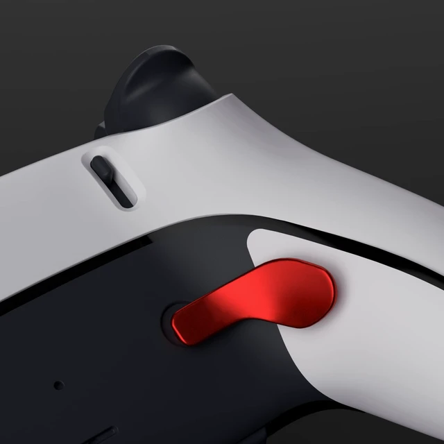 Alt view image 7 of 7 - eXtremeRate Back Paddles for PS5 Edge Controller, Metallic Scarlet Red Replacement Interchangeable 4PCS Metal Back Buttons for PS5 Edge Controller - Controller NOT Included