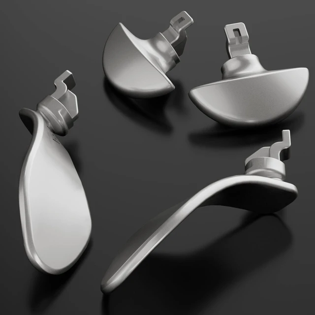 Alt view image 3 of 7 - eXtremeRate Back Paddles for PS5 Edge Controller, Custom 4PCS Metallic Silver Replacement Interchangeable Metal Back Buttons - Without Controller