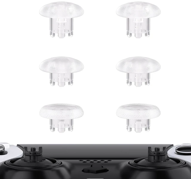 Main image of eXtremeRate Clear Replacement Swappable Thumbsticks for PS5 Edge Controller, Custom Interchangeable Analog Stick Joystick Caps for PS5 Edge Controller - Controller & Thumbsticks Base NOT Included