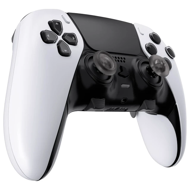 Alt view image 6 of 6 - eXtremeRate Clear Black Replacement Swappable Thumbsticks for PS5 Edge Controller, Custom Interchangeable Analog Stick Joystick Caps for PS5 Edge Controller - Without Controller & Thumbsticks Base