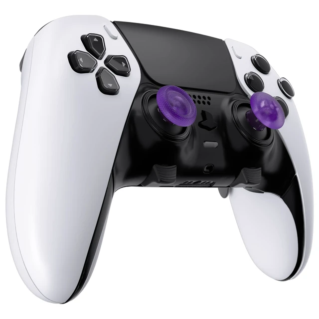 Alt view image 6 of 6 - eXtremeRate Clear Atomic Purple Replacement Swappable Thumbsticks for PS5 Edge Controller, Custom Interchangeable Analog Stick Joystick Caps - Without Controller & Thumbstick Base