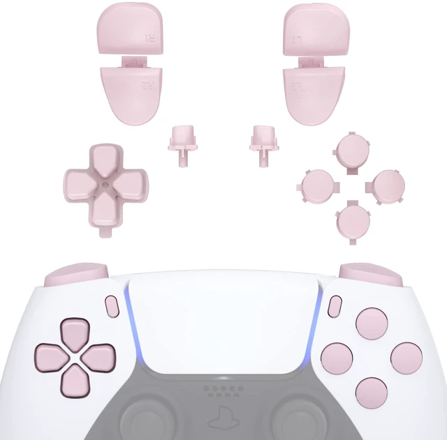 Main image of eXtremeRate Replacement D-pad R1 L1 R2 L2 Triggers Share Options Face Buttons, Cherry Blossoms Pink Full Set Buttons Compatible with ps5 Controller BDM-030 BDM-040 BDM-050 BDM-060 - NO Controller