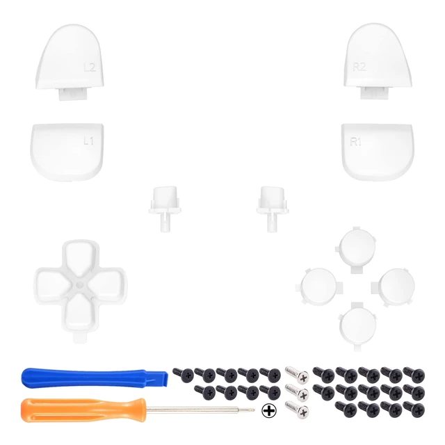 Alt view image 3 of 4 - eXtremeRate Replacement D-pad R1 L1 R2 L2 Triggers Share Options Face Buttons, White Full Set Buttons Compatible with ps5 Controller BDM-030 BDM-040 BDM-050 BDM-060 - Controller NOT Included