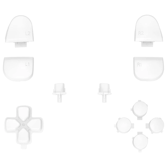 Alt view image 4 of 4 - eXtremeRate Replacement D-pad R1 L1 R2 L2 Triggers Share Options Face Buttons, White Full Set Buttons Compatible with ps5 Controller BDM-030 BDM-040 BDM-050 BDM-060 - Controller NOT Included