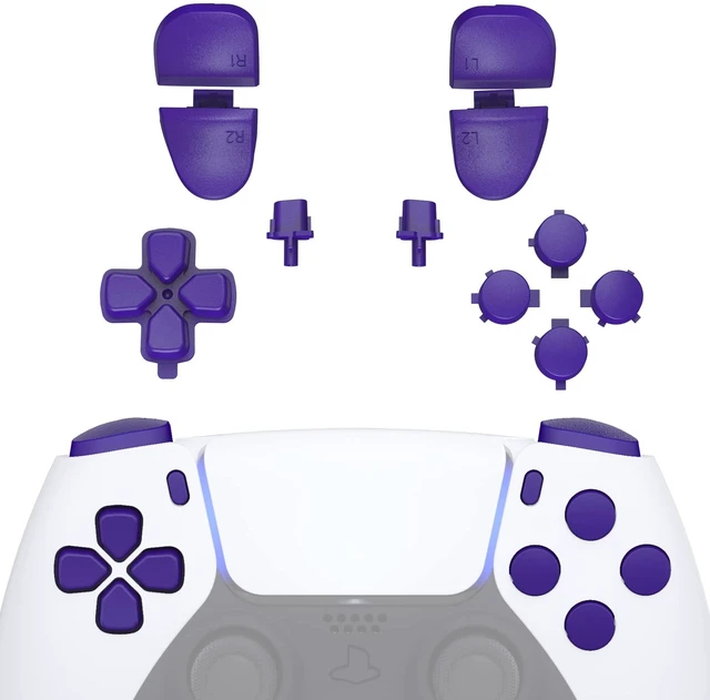 Main image of eXtremeRate Replacement D-pad R1 L1 R2 L2 Triggers Share Options Face Buttons, Purple Full Set Buttons Compatible with ps5 Controller BDM-030 BDM-040 BDM-050 BDM-060 - Controller NOT Included
